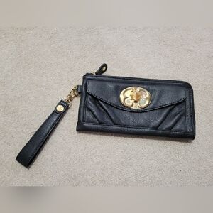 Emma Fox Black Wristlet with Gold Accents